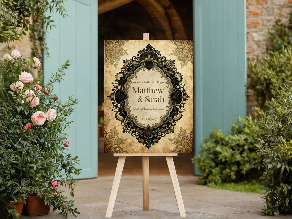 Black Lace Oval Frame Essentials Wedding Signage Bundle
