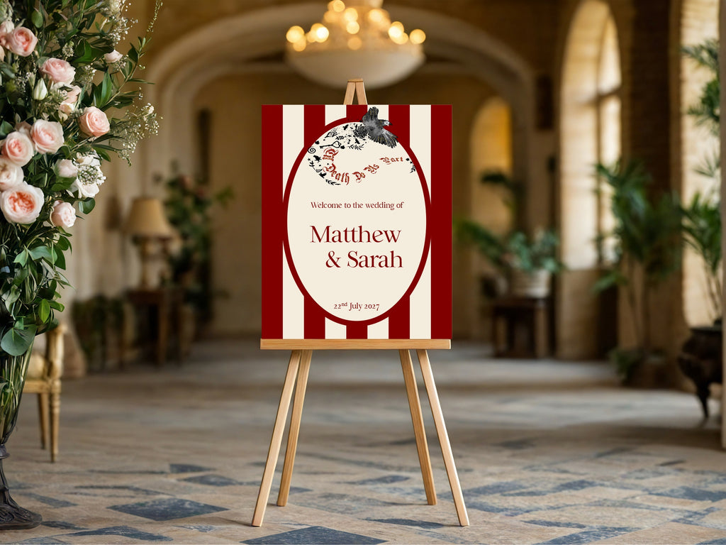 Gothic Bird Til Death Do Us Part Wedding Sign – Double Sided Forever Print