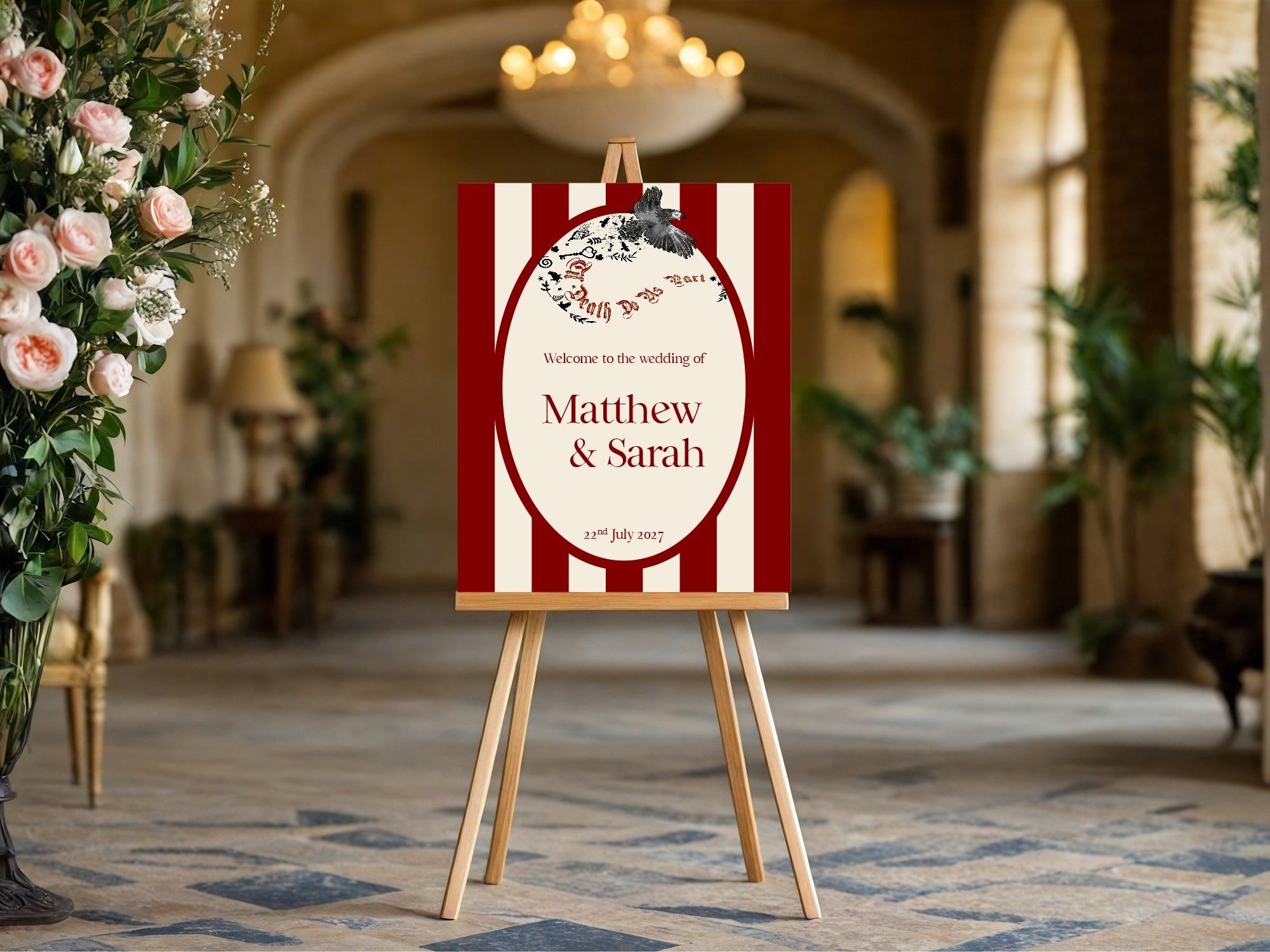 Gothic Bird Til Death Do Us Part Wedding Sign – Double Sided Forever Print