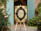 Black Lace Oval Frame Gothic Wedding Invitations | Pack of 10