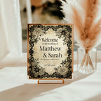 Black Rose Gothic Wedding Welcome Sign | Personalised