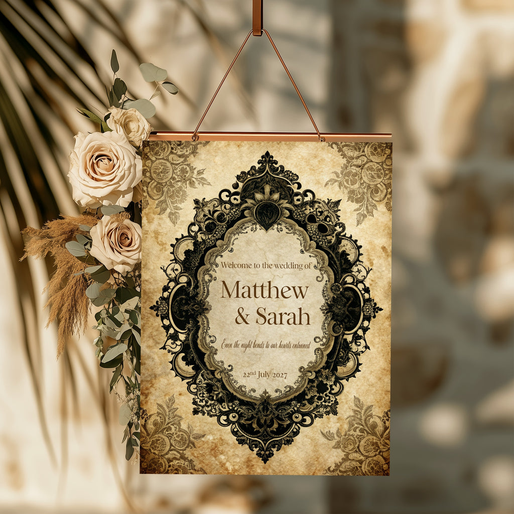 Black Lace Oval Frame Wedding Invitation Suite Bundle