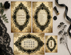 Black Lace Oval Frame Wedding Invitation Suite Bundle