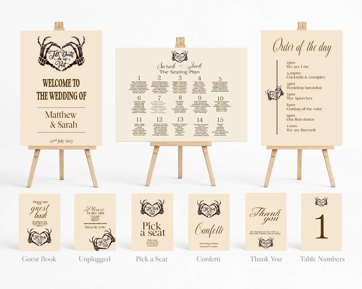 The Lovers Tarot Unplugged Wedding Sign | Beige, White or Charcoal