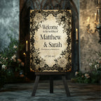 Black Rose Wedding Menu Signs