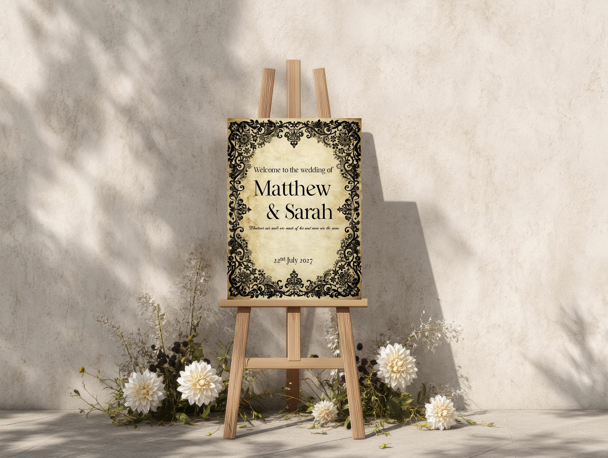 Black Lace Essentials Wedding Signage Bundle