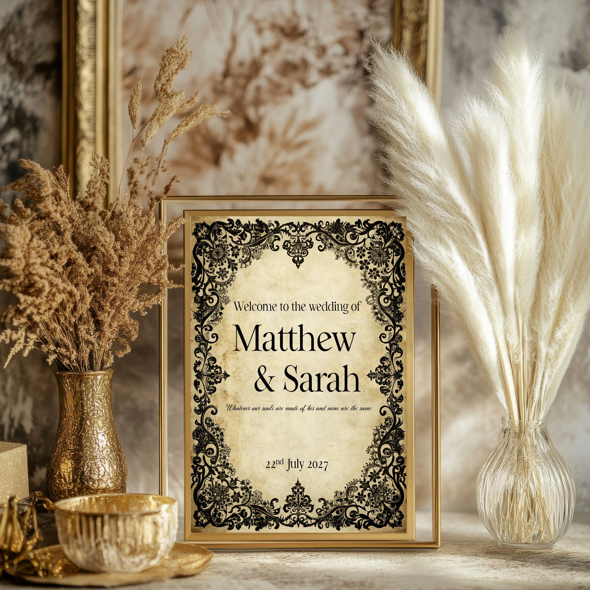Black Lace Essentials Wedding Signage Bundle