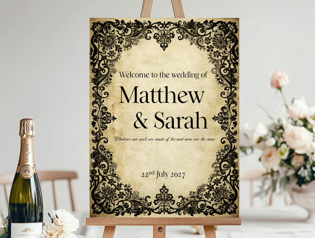 Black Lace Essentials Wedding Signage Bundle