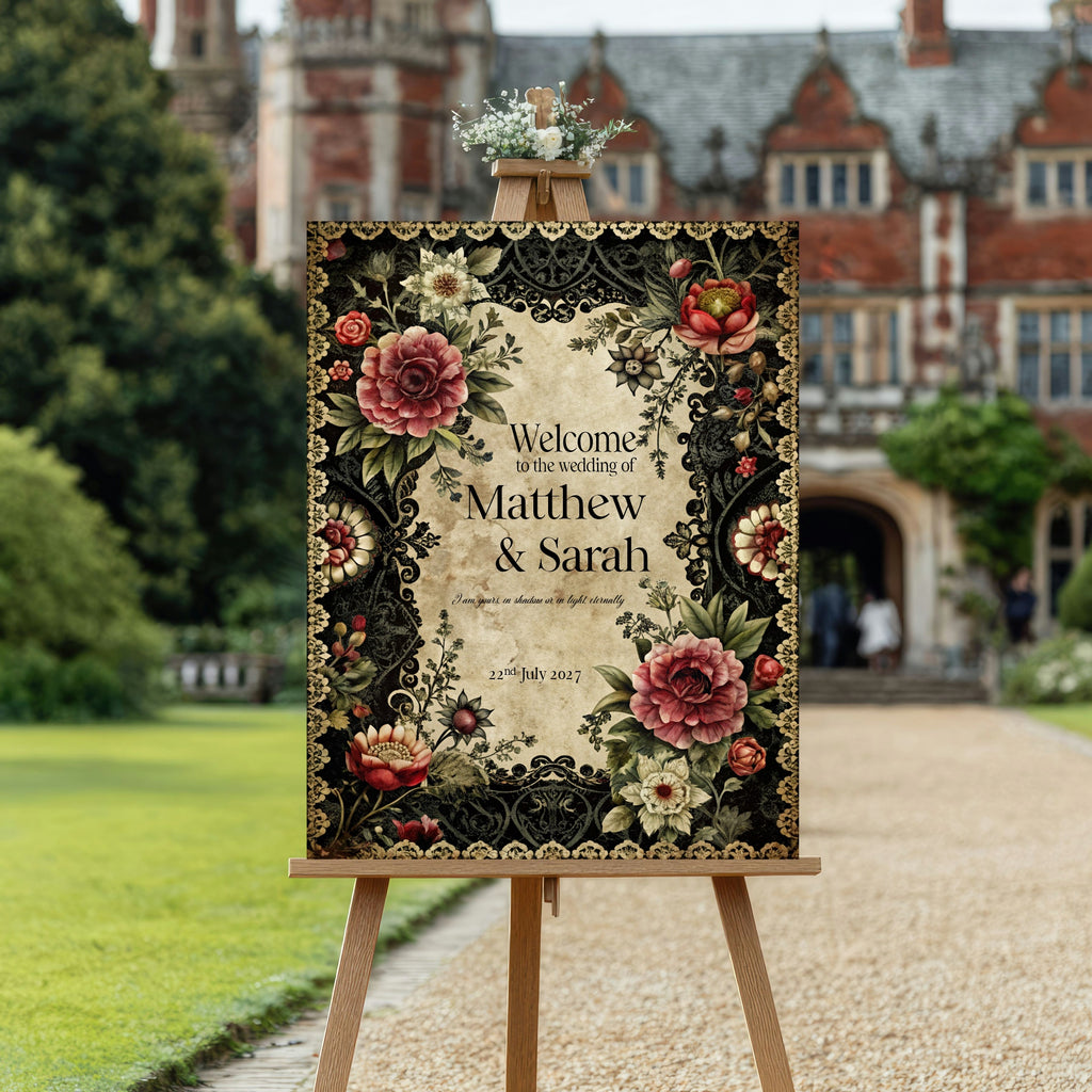 Gothic Floral Wedding Invitation Suite Bundle