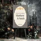 Alternative Celestial Striped Moon & Sun Wedding Sign – Double Sided Forever Print