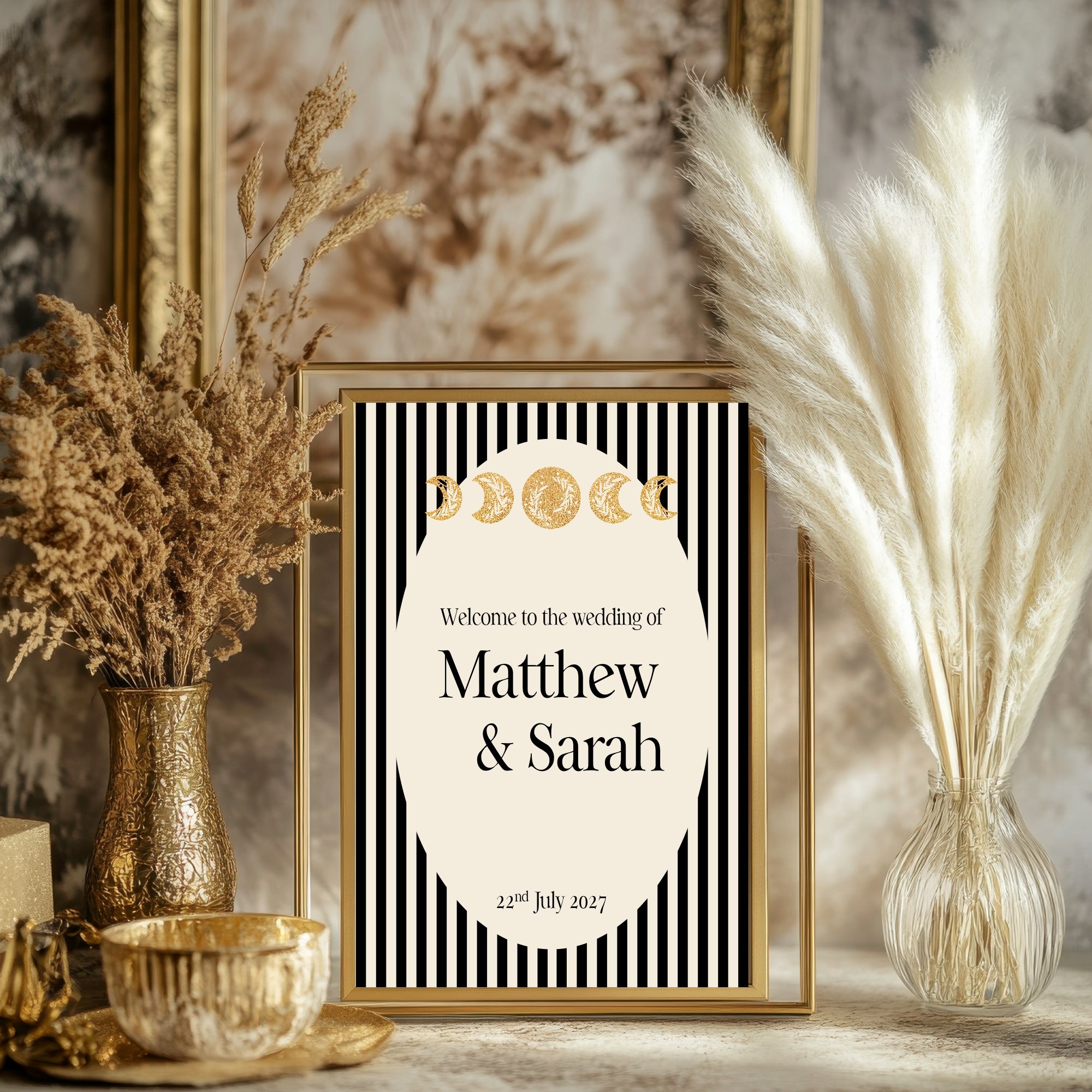 Pack of 10 Alternative Celestial Moon & Sun Wedding Wedding Invitations