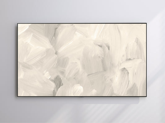 Modern Abstract Frame TV Art | Brush Stroke | Cream | Digital Download 4K High Resolution