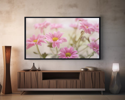 Pink Daisies | Spring Blooming | Frame TV Art | Digital Download 4K High Resolution