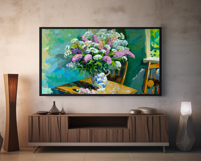 Bouquet Of Flowers On A Table Painting | Frame TV Art | Digital Download 4K High Resolution