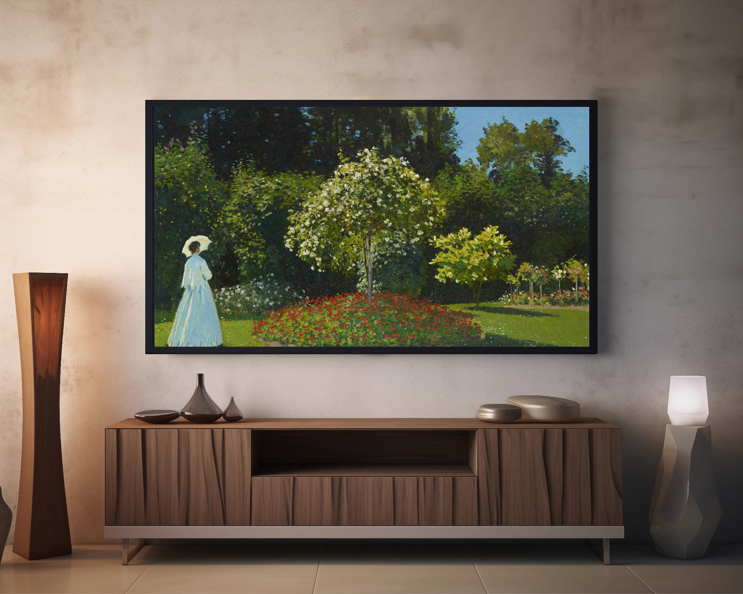 Lady In The Garden Painting | Claude Monet Inspired Frame TV Art | Digital Download 4K High Resolution