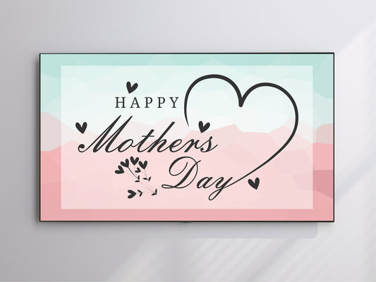 Happy Mothers Day | Pink & Green | Frame TV Art | Digital Download 4K High Resolution