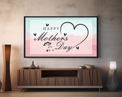 Happy Mothers Day | Pink & Green | Frame TV Art | Digital Download 4K High Resolution