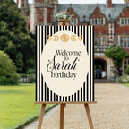 Black Celestial Birthday Welcome Sign - welcome sign design example, image 3