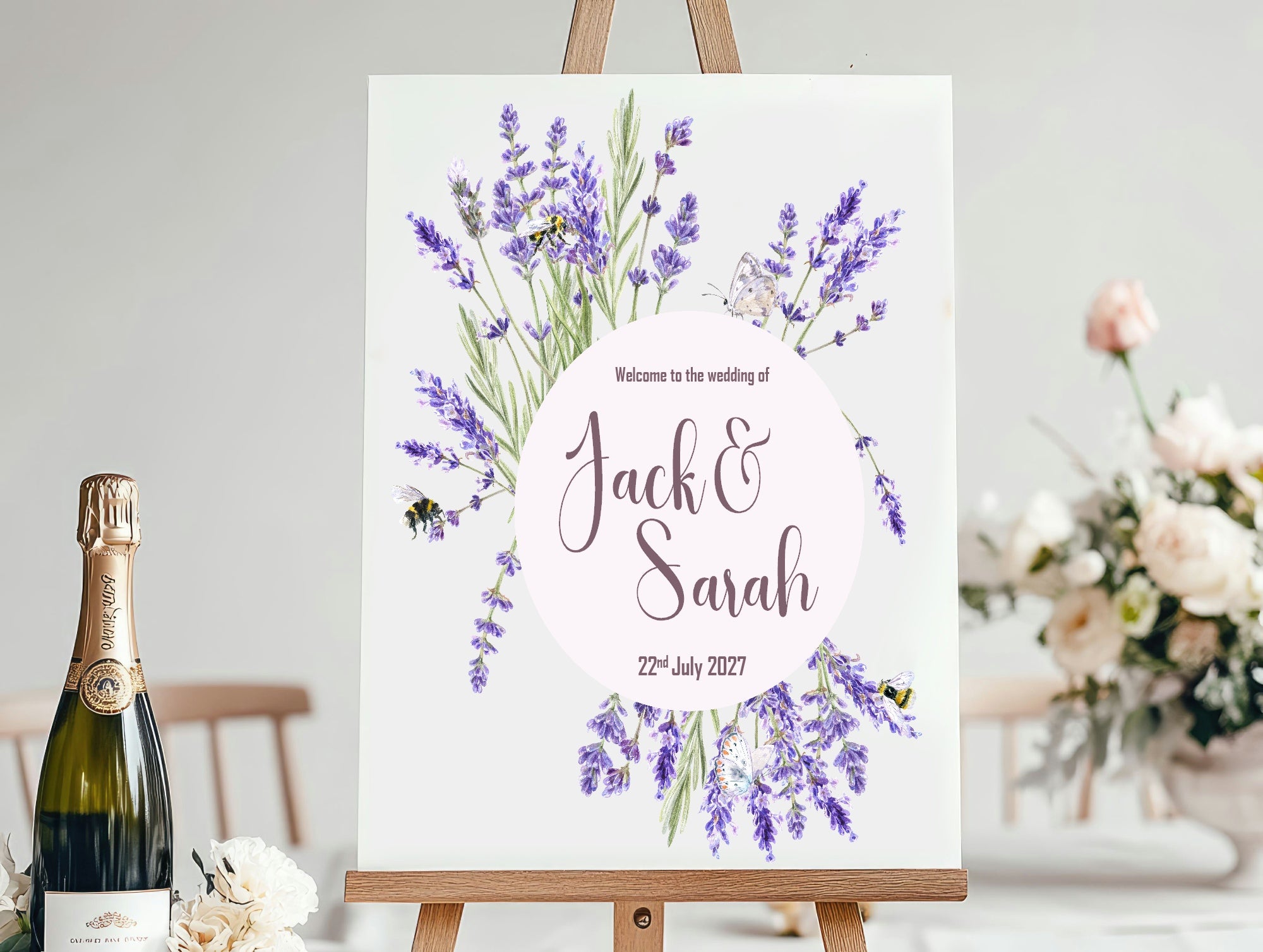 Lavender Flower Wedding Welcome Sign