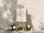 Monochrome Floral Wedding Welcome Sign
