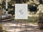 Monochrome Floral Wedding Welcome Sign