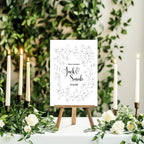 Monochrome Floral Wedding Welcome Sign