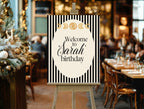 Black Celestial Birthday Welcome Sign - welcome sign design example, image 1