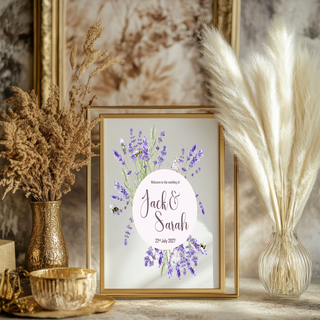 Lavender Flower Wedding Welcome Sign