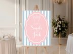 Lobster Party Wedding Welcome Sign | Pink & Blue