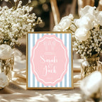 Lobster Party Wedding Welcome Sign | Pink & Blue