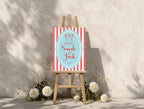 Lobster Party Wedding Welcome Sign | Red & Blue