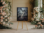 Gothic Floral Harp Welcome To Our Wedding Party Sign
