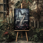 Gothic Floral Harp Welcome To Our Wedding Party Sign