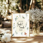 Spring Wild Flowers Wedding Welcome Sign
