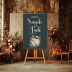 Dark Boho Rose Wedding Welcome Sign