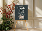 Dark Boho Rose Wedding Welcome Sign
