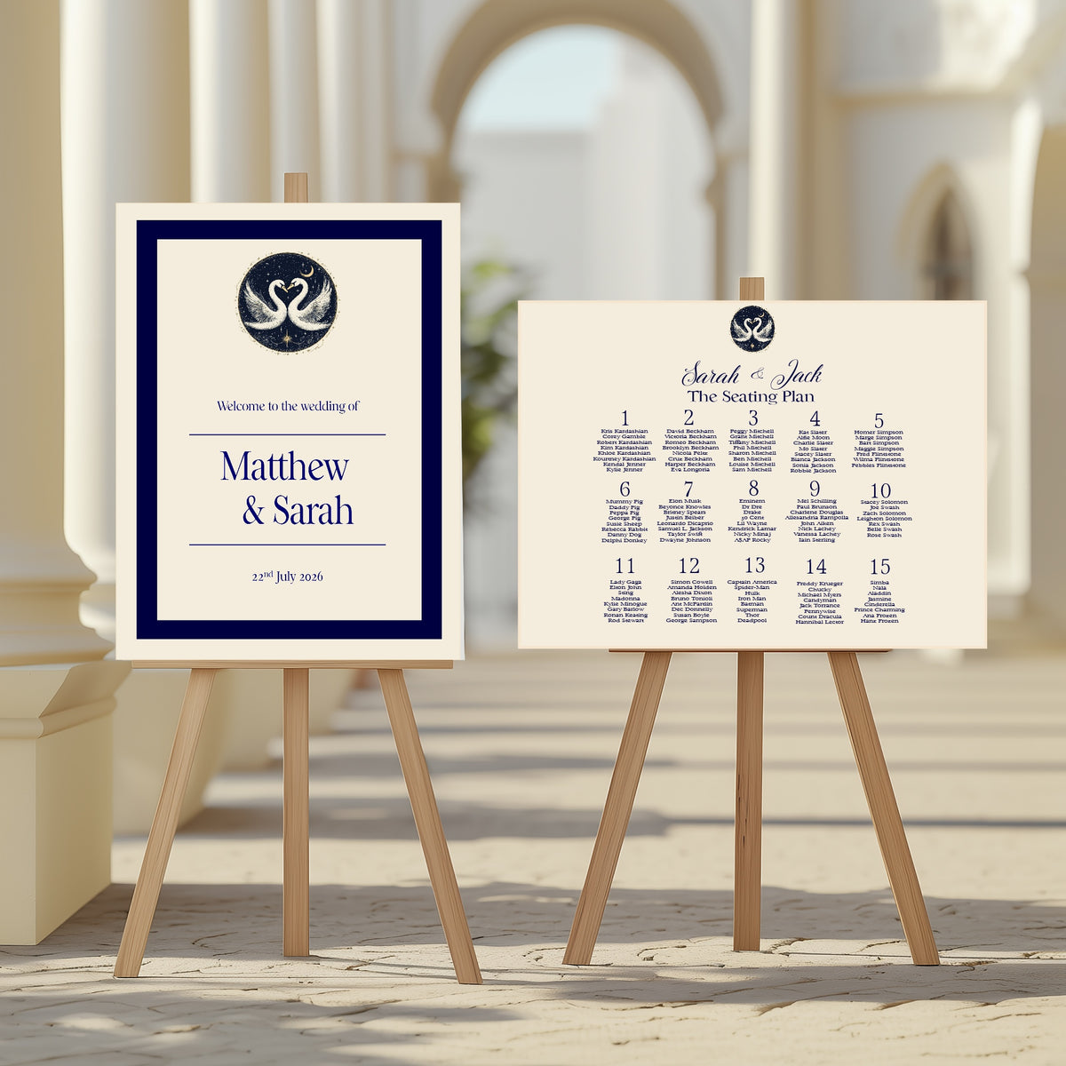 Celestial Swan Wedding Signage Bundle – welcome sign example, image 3