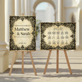 Black Lace Romantic Literature Wedding Open Seating Sign