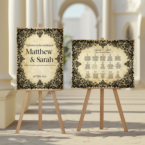 Black Lace Essentials Wedding Signage Bundle