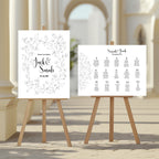 Black & White Floral Personalised Wedding Table Numbers – wedding table number sign, image 3