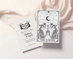 The Lovers Tarot Personalised RSVP Cards | Beige, White or Charcoal