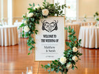 The Lovers Tarot Wedding Welcome Sign | White | Double-Sided Option