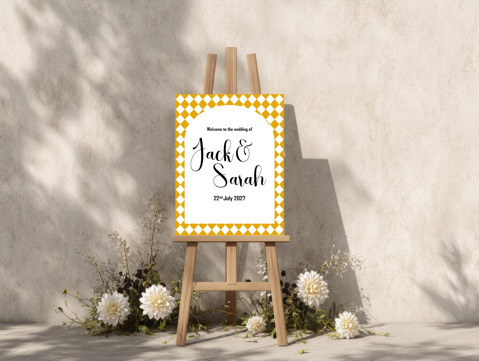 Harlequin Diamond Wedding Welcome Sign | Multiple Colour Options