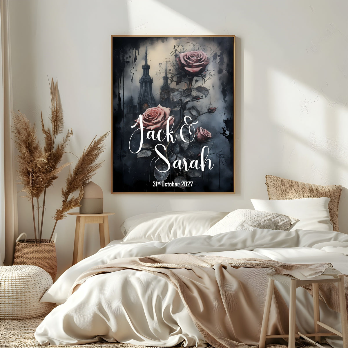 Gothic Castle personalised Forever wedding keepsake print, featured mock-up