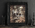 Gothic Floral Skeleton personalised Forever wedding keepsake print, featured mock-up