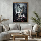 Gothic Harp personalised Forever wedding keepsake print, alternative mock-up
