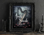 Gothic Harp personalised Forever wedding keepsake print, featured mock-up