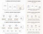 Wedding bundle contents comparison including A5 invitation, A6 RSVP and details cards with envelope