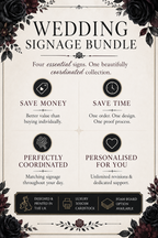 Essentials wedding signage bundle benefits: coordinated, personalised, one order and proof process