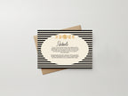 Black Celestial A6 wedding details and enclosure card